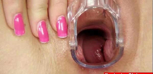  Mona Lee extreme pussy speculum gaping at gyno clinic